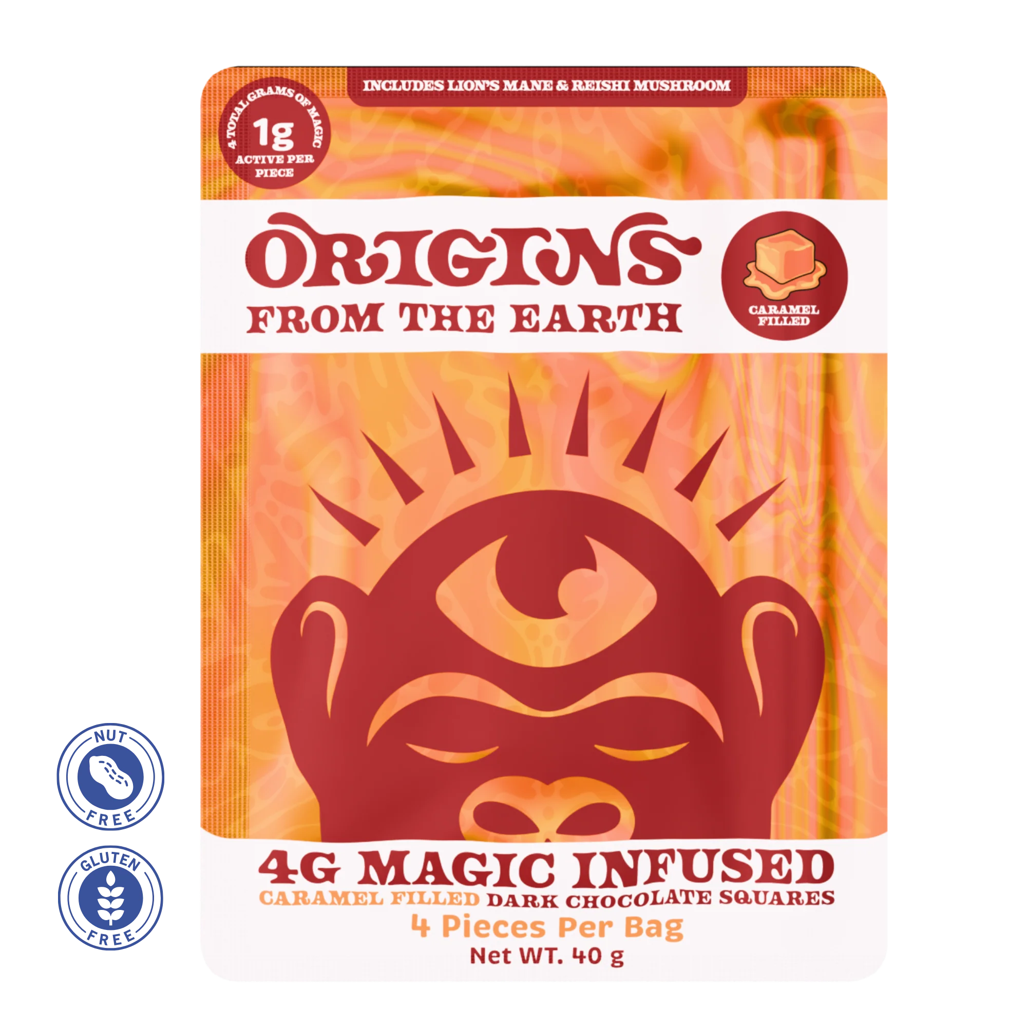 Origins Mushroom Chocolate - Caramel Dark Chocolate 4g