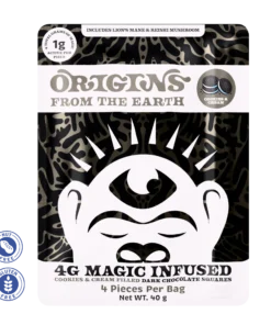 Origins Mushroom Chocolate - Cookies & Cream filled Dark Chocolate 4g